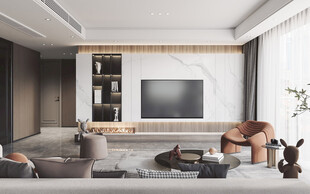 现代简约高级感新中式复古风客厅