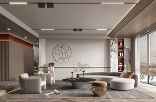 现代简约高级感新中式复古风客厅