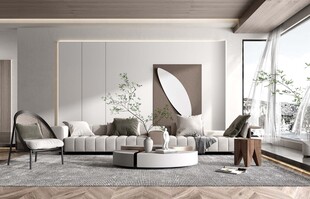 现代简约高级感新中式复古风客厅