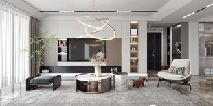 现代简约高级感新中式复古风客厅