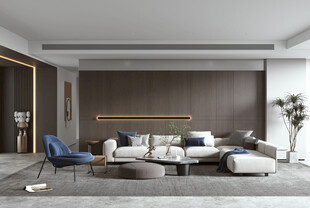 现代简约高级感新中式复古风客厅