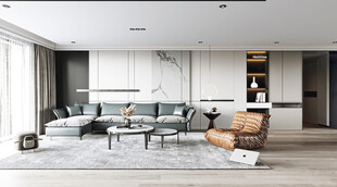 现代简约高级感新中式复古风客厅