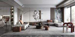 现代简约高级感新中式复古风客厅