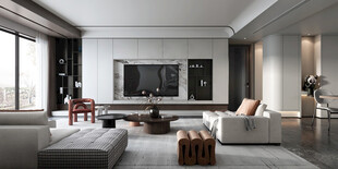 现代简约高级感新中式复古风客厅