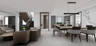 现代简约高级感新中式复古风客厅