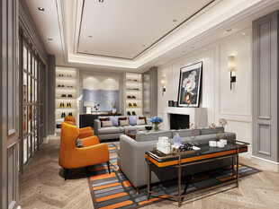 现代简约高级感新中式复古风客厅