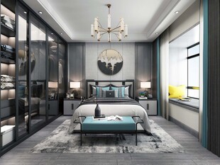 现代简约高级感新中式复古风客厅