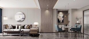 现代简约高级感新中式复古风客厅