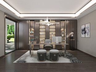 现代简约高级感新中式复古风客厅