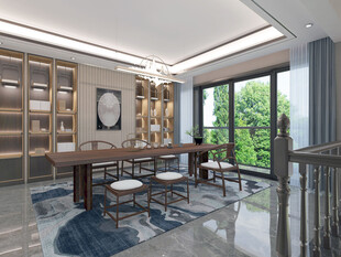 现代简约高级感新中式复古风客厅