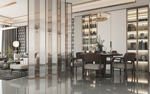 现代简约高级感新中式复古风客厅