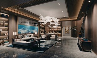 现代简约高级感新中式复古风客厅