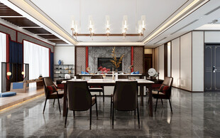 现代简约高级感新中式复古风客厅