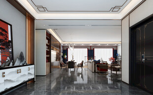 现代简约高级感新中式复古风客厅