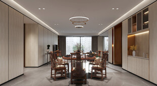 现代简约高级感新中式复古风客厅