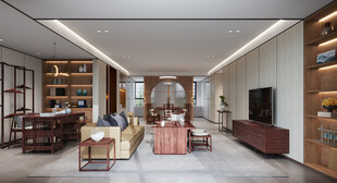 现代简约高级感新中式复古风客厅