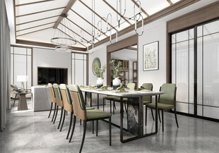 现代简约高级感新中式复古风客厅