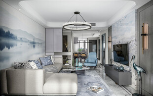 现代简约高级感新中式复古风客厅