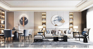 现代简约高级感新中式复古风客厅