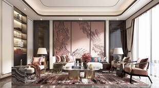 现代简约高级感新中式复古风客厅