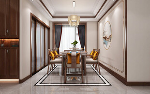 现代简约高级感新中式复古风客厅