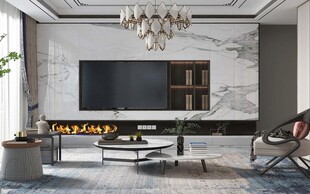 现代简约高级感新中式复古风客厅