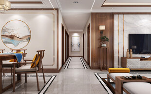 现代简约高级感新中式复古风客厅