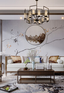 现代简约高级感新中式复古风客厅