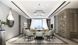 现代简约高级感新中式复古风客厅