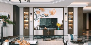 现代简约高级感新中式复古风客厅