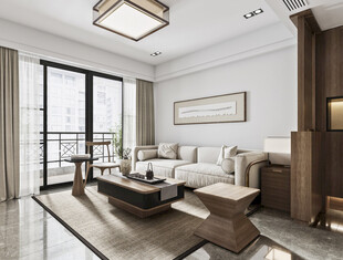 现代简约高级感新中式复古风客厅