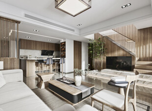 现代简约高级感新中式复古风客厅