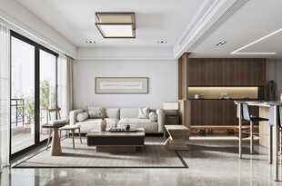 现代简约高级感新中式复古风客厅