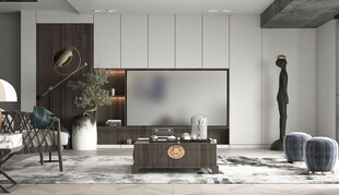 现代简约高级感新中式复古风客厅