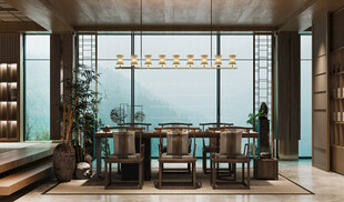 现代简约高级感新中式复古风客厅