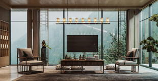 现代简约高级感新中式复古风客厅