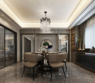 现代简约高级感新中式复古风客厅