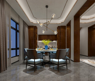 现代简约高级感新中式复古风客厅