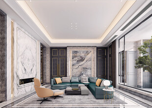 现代简约高级感新中式复古风客厅