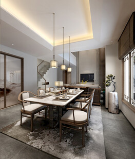 现代简约高级感新中式复古风客厅