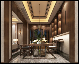现代简约高级感新中式复古风客厅