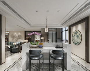 现代简约高级感新中式复古风客厅