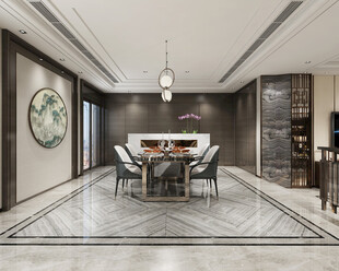 现代简约高级感新中式复古风客厅