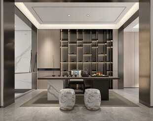 现代简约高级感新中式复古风客厅