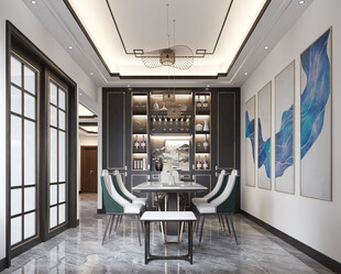 现代简约高级感新中式复古风客厅