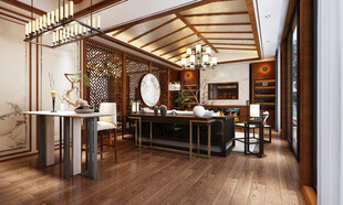 现代简约高级感新中式复古风客厅