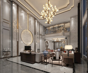 现代简约高级感新中式复古风客厅