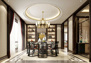 现代简约高级感新中式复古风客厅
