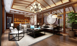 现代简约高级感新中式复古风客厅