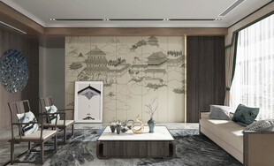 现代简约高级感新中式复古风客厅